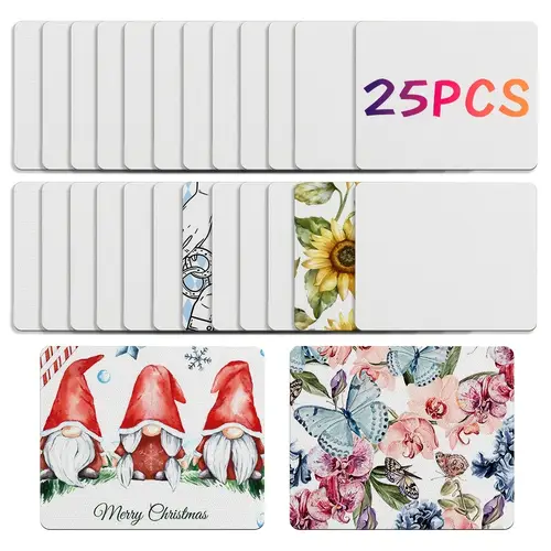 room decor 25pcs white rubber mouse pads for sublimation heat press transfer printing crafts photos non slip bottom 22x18x0 3cm