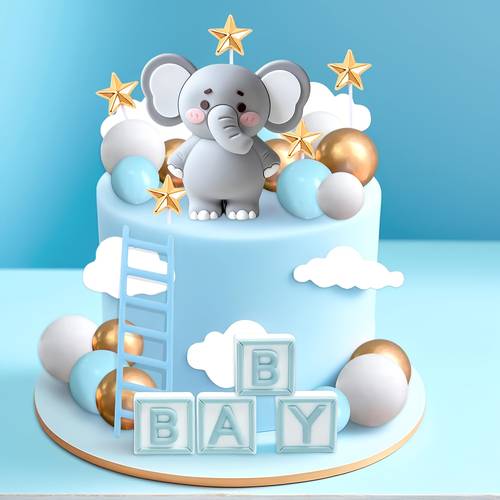 23pcs 29pcs baby shower cake decorations elephant shower cake topper balls decoration for baby birthday party gender reveal party supplies