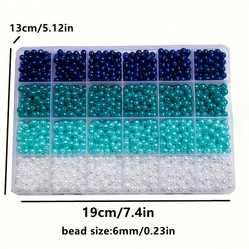 Image of 1138pcs Winter-themed Plastic Bead Set - 6mm Blue And White Round Beads, Suitable For Crafting, Christmas Celebrations, Party Decorations, Necklaces, Bracelets, Earrings, And Creative Additions