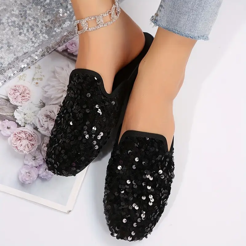 black sequin dress shoes womens Route 66 Women's Black Sequin Dress Shoes 7.5 EUC