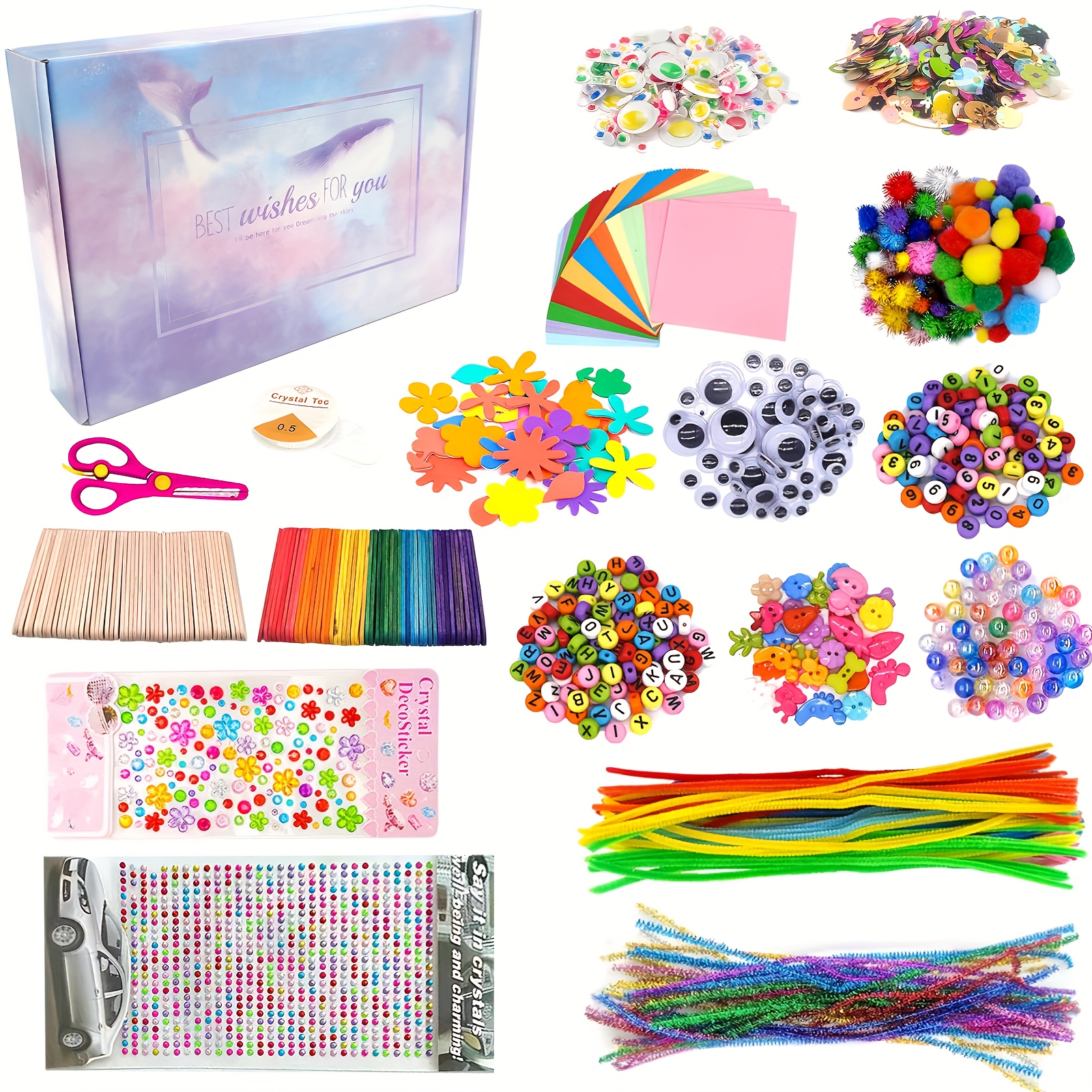 

Creative Diy Craft Kit With Pipe Cleaners & Pom Poms - Spark Creativity, All-age Art Supplies Set Craft Kits Diy Craft Kits