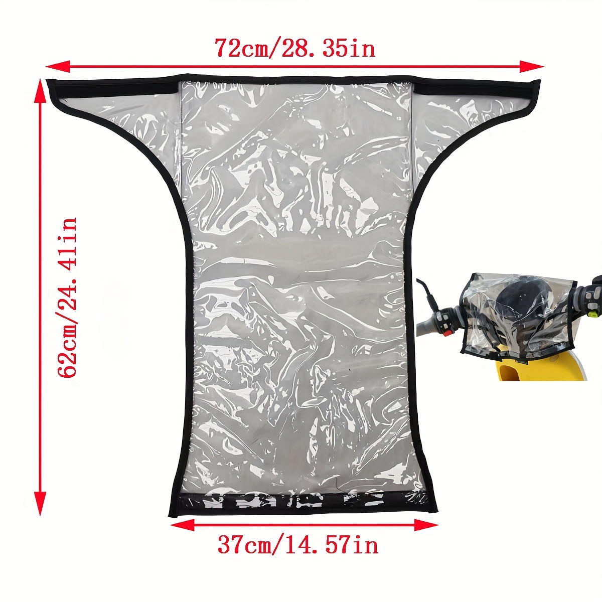 TEMU Motorcycle Dashboard Eva Transparent Rain Cover, Scooter Front Cover, Electric Scooter Display Waterproof Cover, Suitable For Models, Outdoor