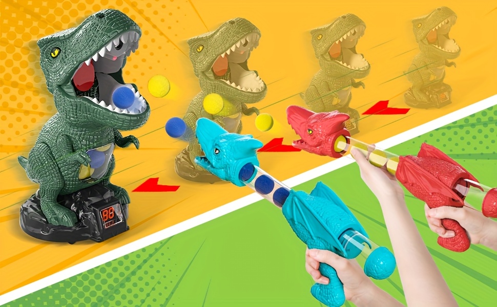 恐龙射击游戏玩具，带子弹眼镜和发射器，可移动恐龙射击玩具，带声音灯光和喷雾，适合3岁及以上男孩 商品详情 3