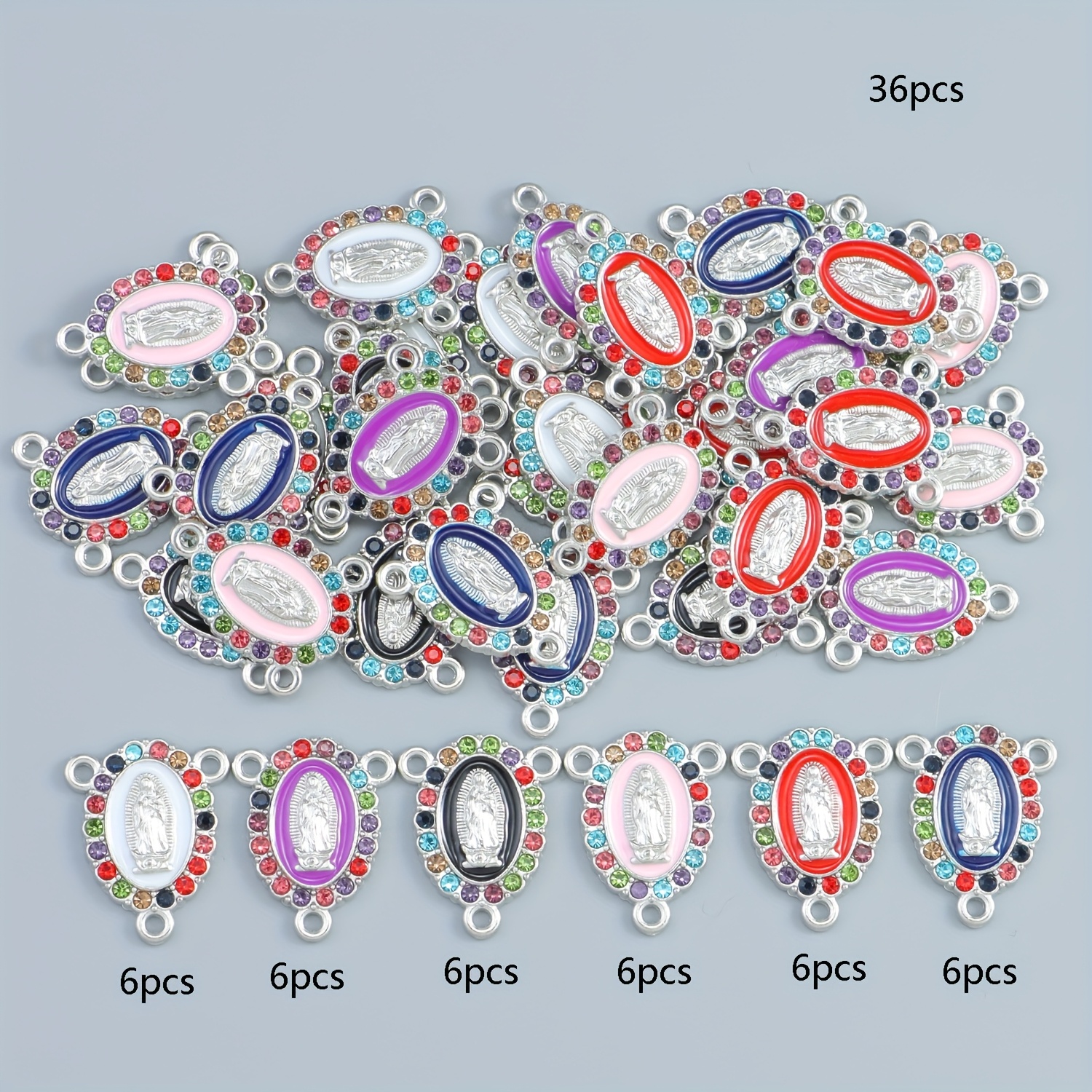 36pcs Drill Virgin Mary Pattern Small Pendants for DIY