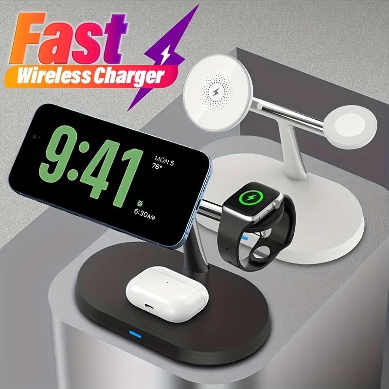 

3 In 1 Magnetic Wireless Charging Station, Fast Charging Dock For Iphone 16/15/14/13/12, Airpods Pro, Apple Watch 9/8/7, Usb Type-c, Universal Compatibility, ≤36v Operating Voltage, Usb Charging