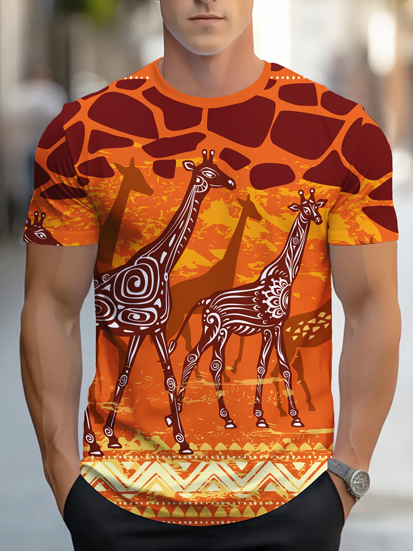 Giraffe print shirt mens on sale