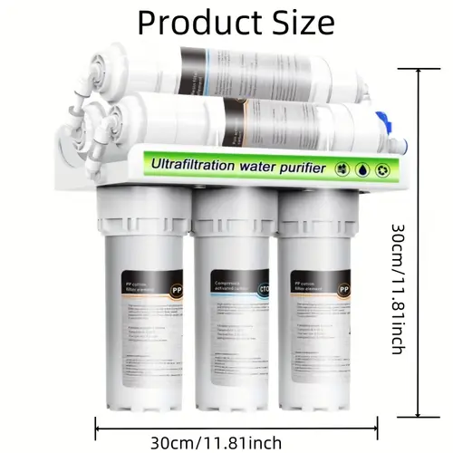 6 stage home water purifier system no electricity required with pre filters accessories removes chlorine scale taste health safety water purifier system for drinking water compact filter design ultrafiltration cartridges