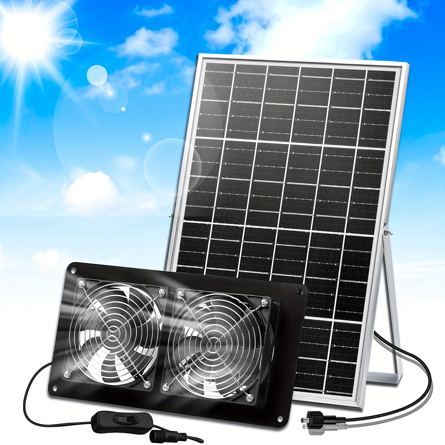 Kit De Ventilateur à Panneau Solaire 10 W Refroidissement Efficace Pour Ventilation Des Petits Espaces 95209556