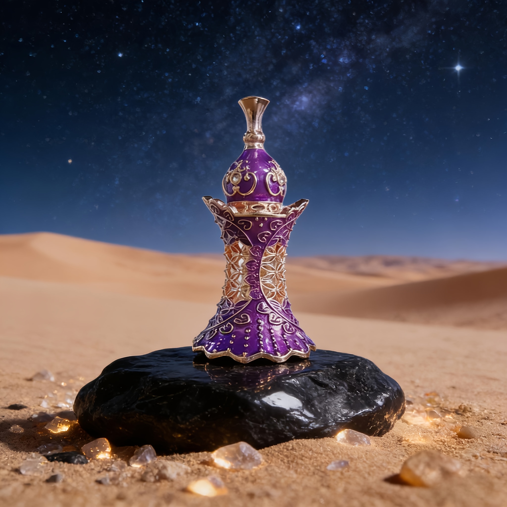 Middle Eastern Perfume, Fragrance, Long Lasting, Arab Dubai Style Dropper Perfume 5ml/0.17oz | Violet Bottle Top Notes , Middle Notes Rose, Base Notes Vanilla Cedar