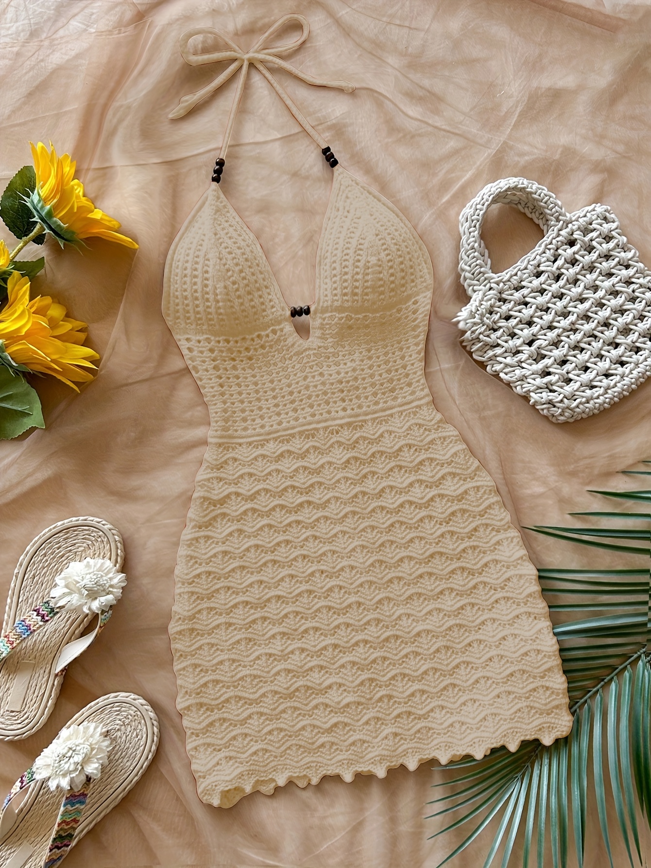 beaded cover up dress Pearl Beaded Cover Up – SAACHI main image 1