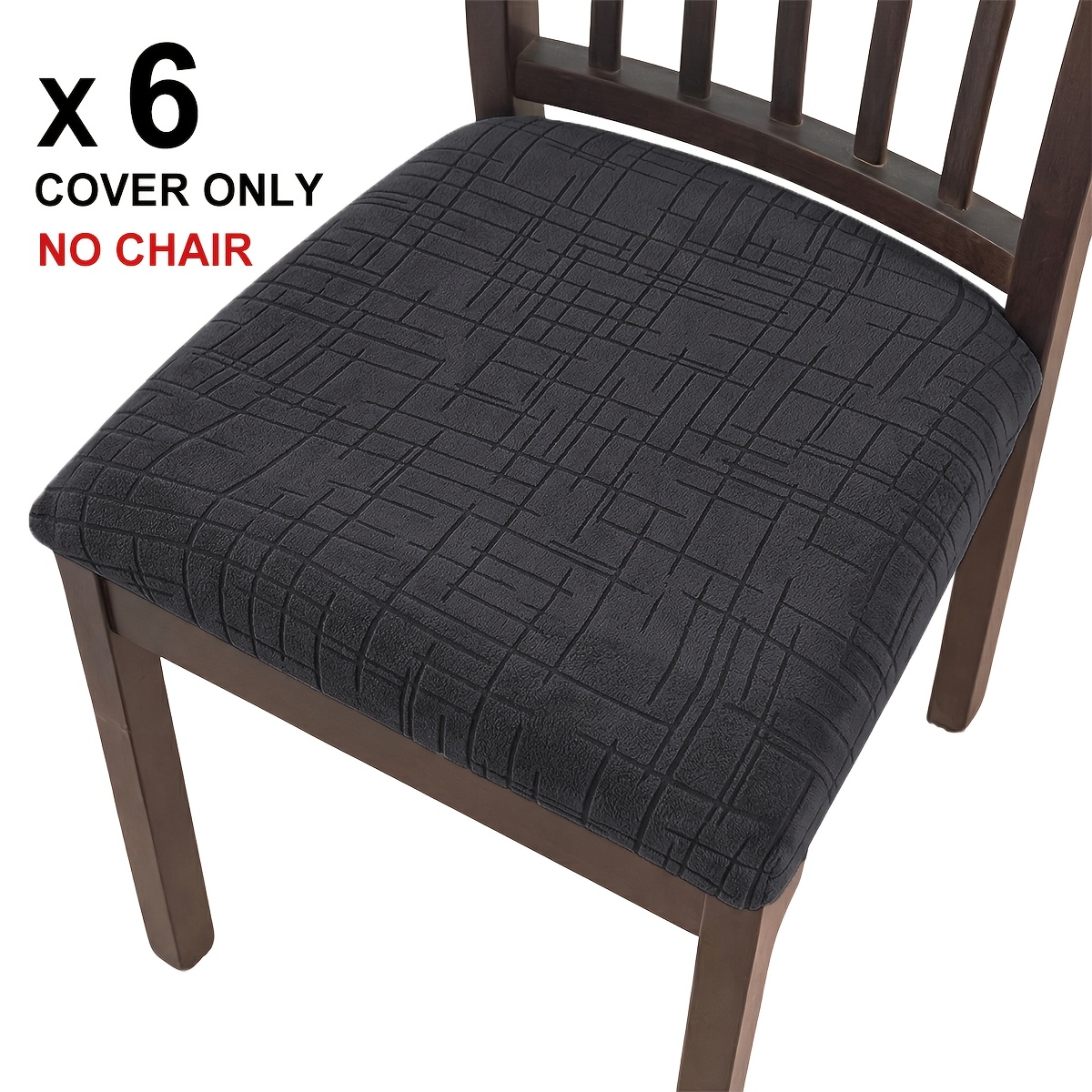 TEMU 4pcs/6pcs Modern Jacquard Chair Seat Covers Elastic Stretch Suitable For Dining Chairs, Stretchable Fit Cover With Elastic, Machine Washable
