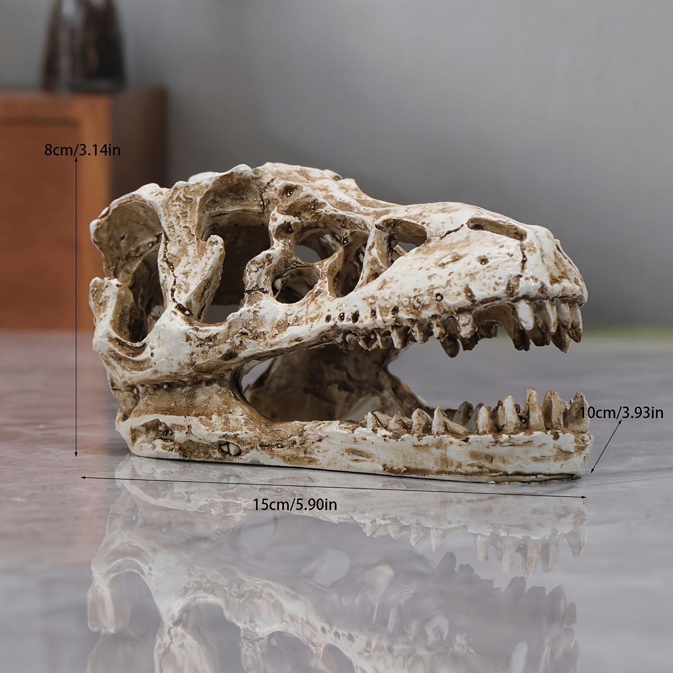 Collectible Figurines Tyrannosaur Gifts Lifelike Resin Crafts Dinosaur Teaching Skeleton Aquarium Decor