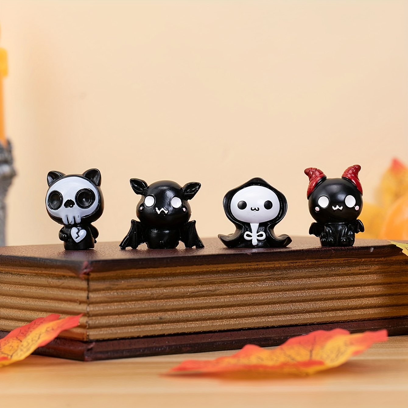 

A Set Of 4 Halloween Bat Demon Decorations