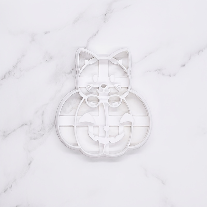 Image of Halloween Cartoon Cat Head Pumpkin Cookie Cutter, Home Use Decorating Mold