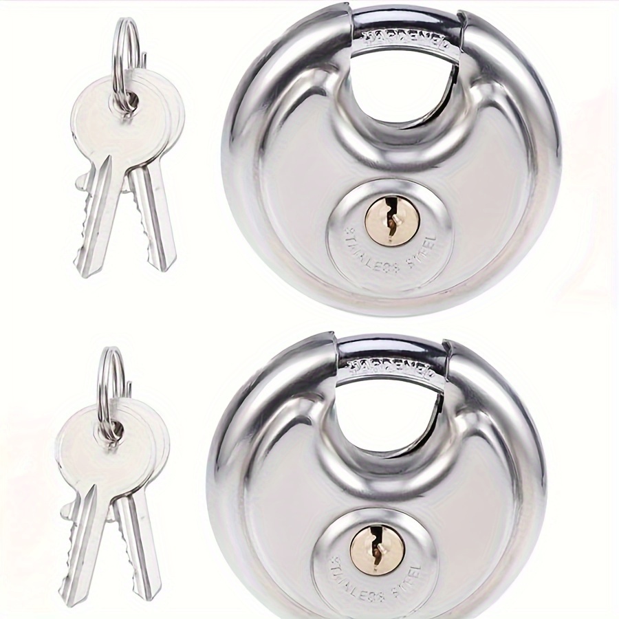 

Round Stainless Steel Padlock, Anti-smashing, Anti-prying, Anti-theft, Compartment Warehouse Door Lock, Horizontal Opening Lock, Outdoor Lock