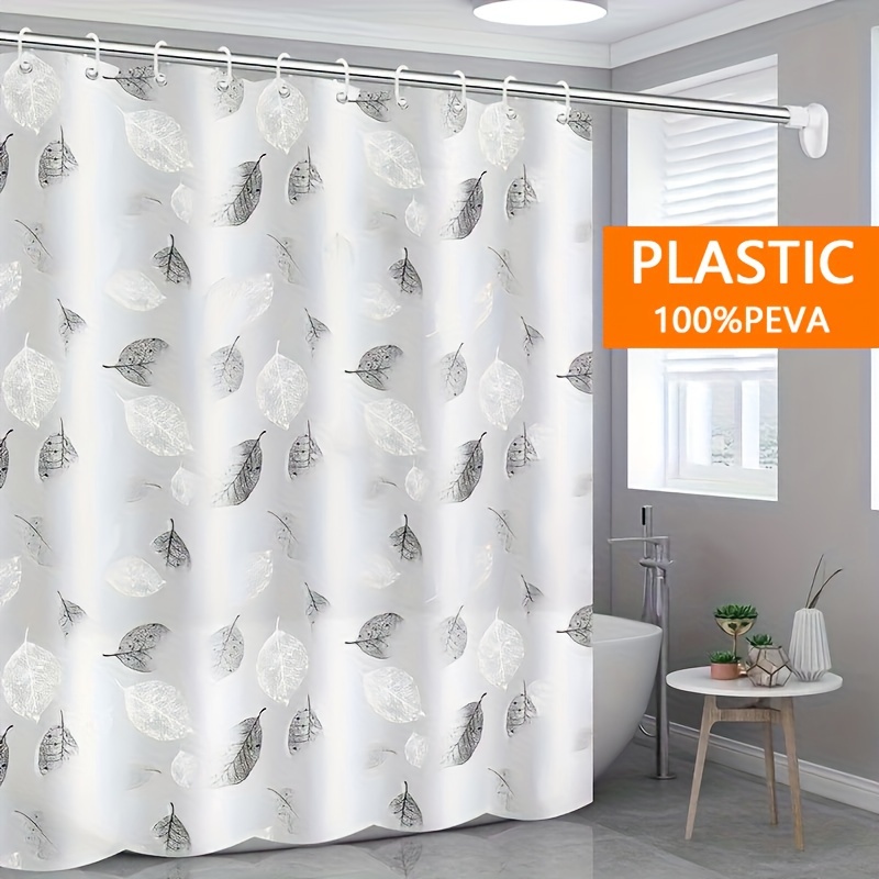 

1pc Waterproof Shower Curtain, Anti-mold Thickened Peva Bathroom Partition Curtain With 12 Hooks, Bathroom Decor, Bathroom Accessories