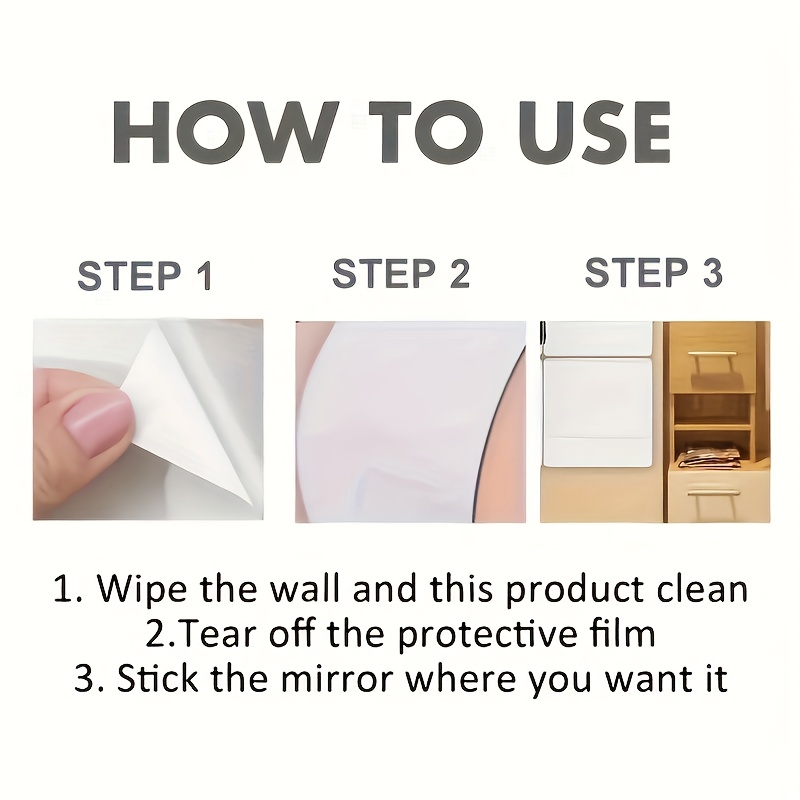 1pc - Shower Mirrors - Rectangular Large Round Corner Design ~ Home Daily High Definition Mirror - Acrylic Perfectly Designed Mirror - Holiday Scene Decorative Mirror - Long Rectangle Bathing Mirror - Bathroom Mirror - Romantic Wedding Venue Decoration Mirror - Frameless HD Mirror - RV Interior Layout Mirror - Self-Adhesive Wall Mirror - Dressing Mirror - Modern Home Decor Mirror - Easy Installation - Removable Protective Film