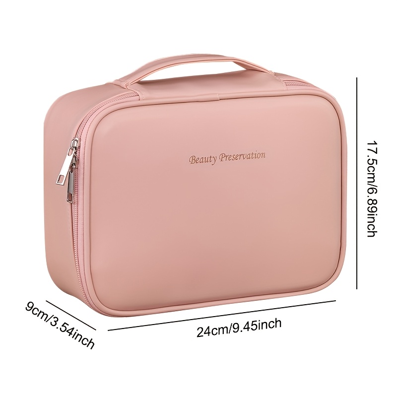 large capacity multi layer detachable cosmetic bag pu travel makeup organizer with brush holder portable storage essentials ideal for men and women couples gift details 8