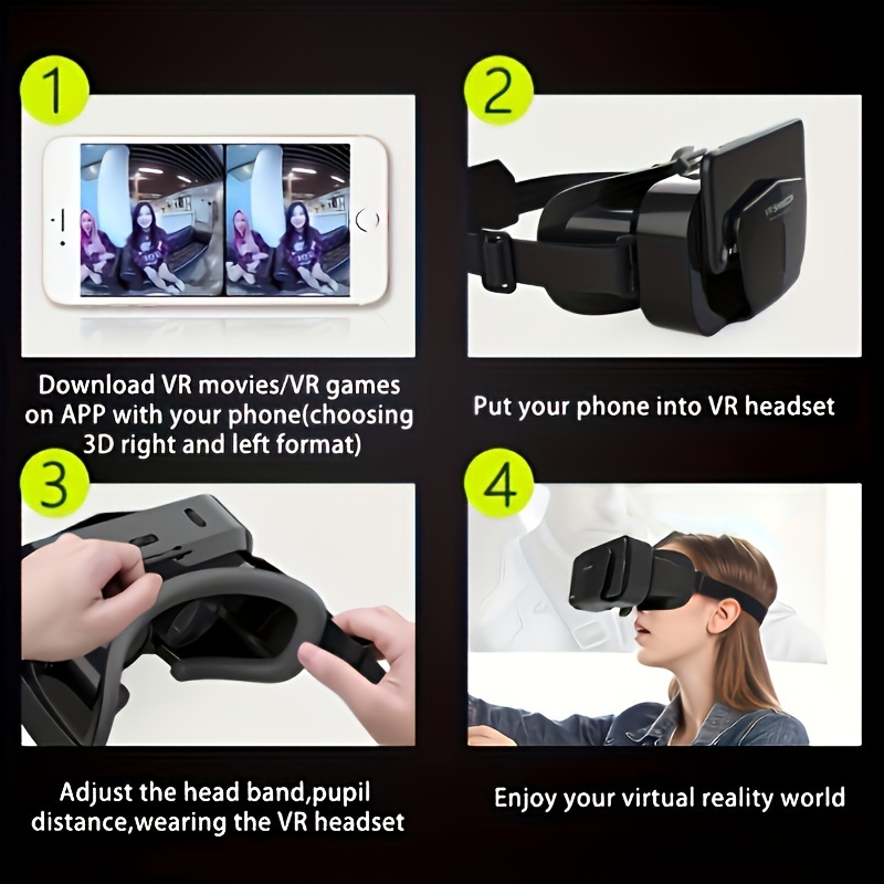 1pc 3d vr smart virtual   glasses headset mobile phone 3d headset gaming accessories gift details 3