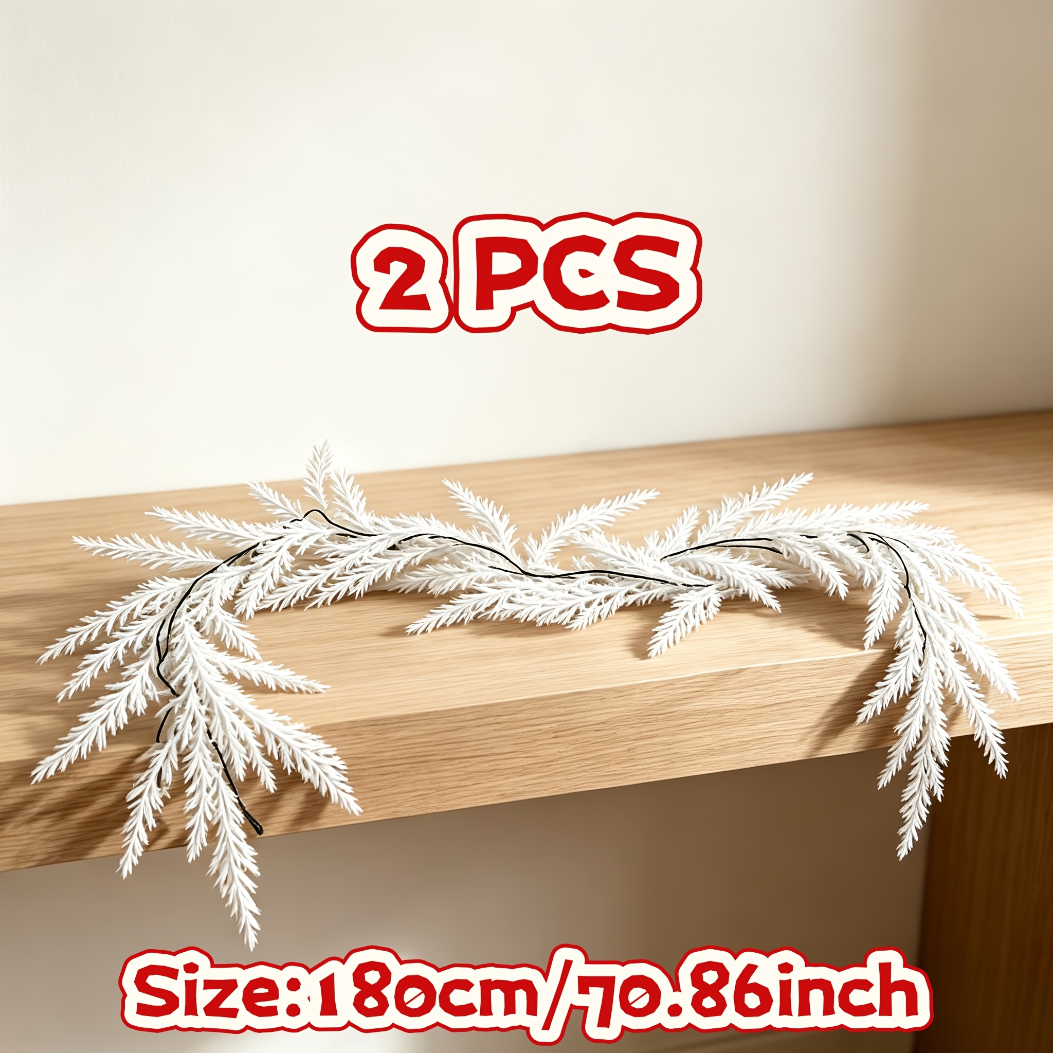 TEMU 2-pcs = 141.72 Inch High-quality Extended Artificial Christmas Vine, Versatile Artificial Greenery Vine, Suitable For Home , Christmas Dining