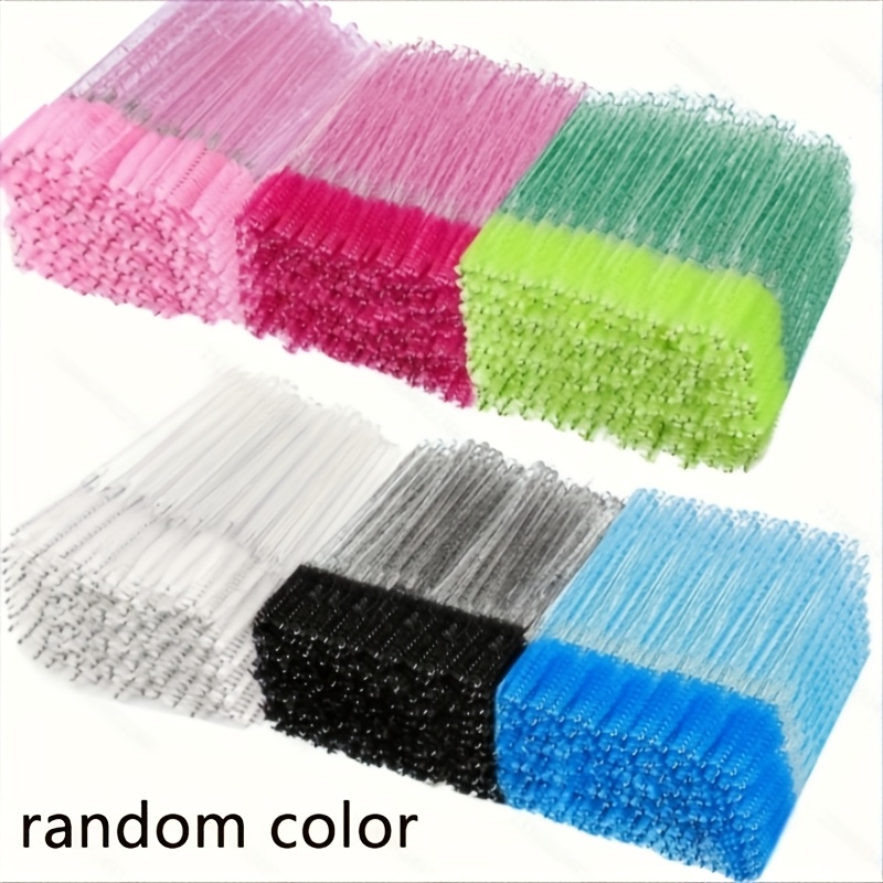 250pcs, Random Color, 5-color Disposable Eyelash Applicator Wands, Eyelash Extension Brushes, Spoolie Eyebrow And Eyeliner Makeup Set