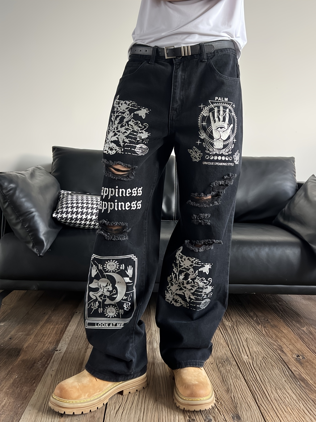 BLADE GRAFFITI LOOSE FIT JEANS OPIUM