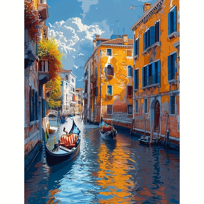 

Venice Canal Landscape 5d Diamond Painting Kit 30x40cm – Full Round Drill Canvas, Complete Diy Set For Home Decor – Scenic Town Mosaic Craft Wall Art – Beginners Friendly Diamond Art Without Frame