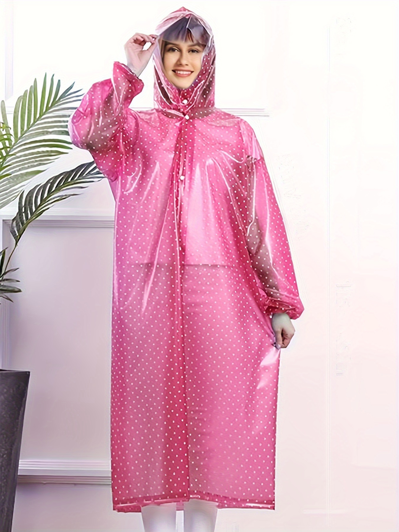 1pc unisex blue polka dot pvc raincoat high quality Temu Malta