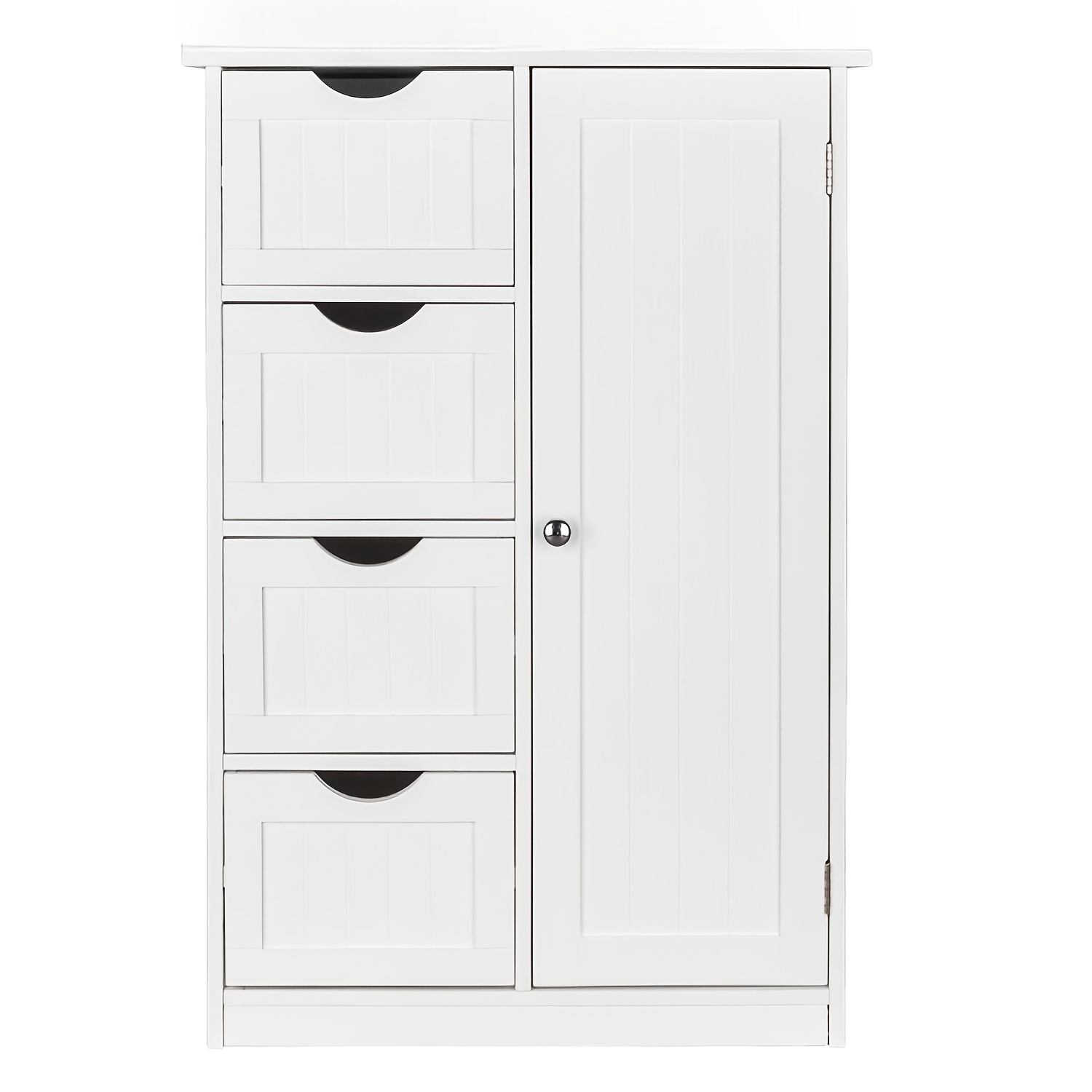 TEMU Four-drawer And Single-cabinet Bathroom Floor-standing Storage Units, Large-capacity Drawers And Adjustable Cabinet Doors, Multi-functional