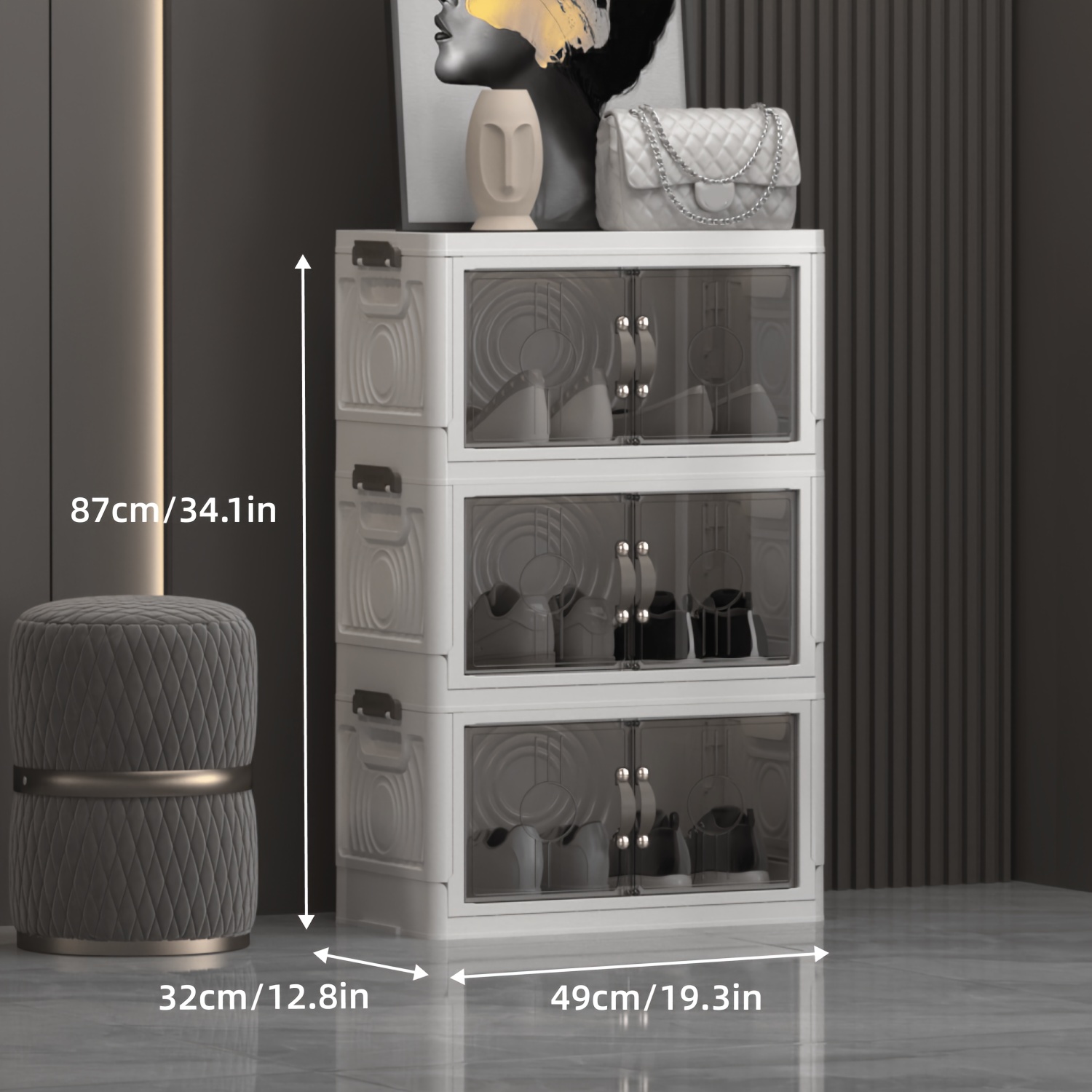 TEMU 2/3/4/5 Layers Are Optional - Foldable Lidded Storage Box, Large Capacity Portable Lidded Storage And Storage Box, Suitable For Home, Bathroom