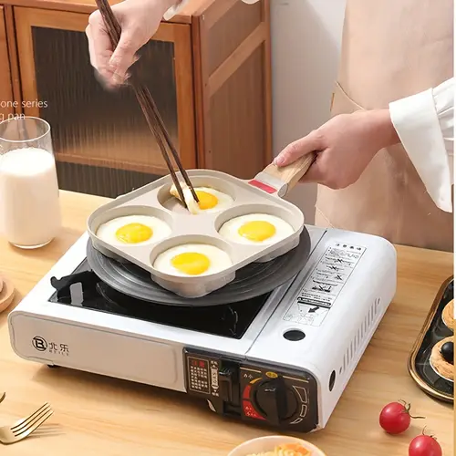 4 cup non stick maifan stone egg frying pan with lid aluminum breakfast cookware for eggs pancakes and dishwasher safe compatible with gas and induction stoves