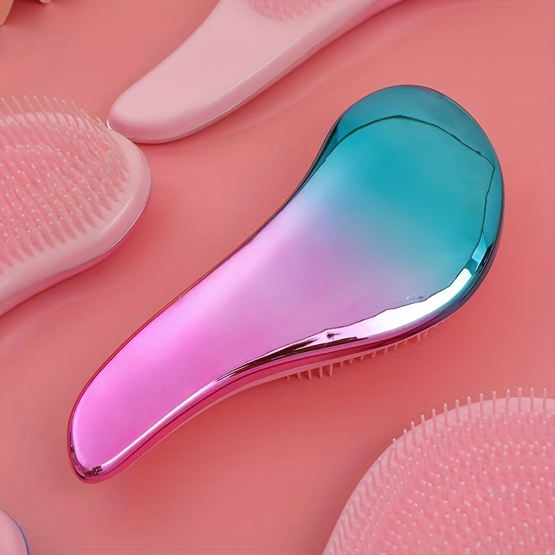 TEMU 1pc Of Gradient Colorful Massage Comb, Available In Multiple Colors, Stylish Design, Easily Detangles Hair, Cares For Strands, Suitable For All