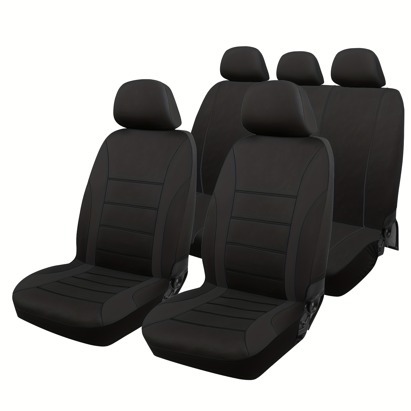 TEMU Universal Seat Covers For 5-seater Cars - Striped Breathable Style Wear-resistant/non-slip/airbag Compatible Seat Cushion Covers Interior