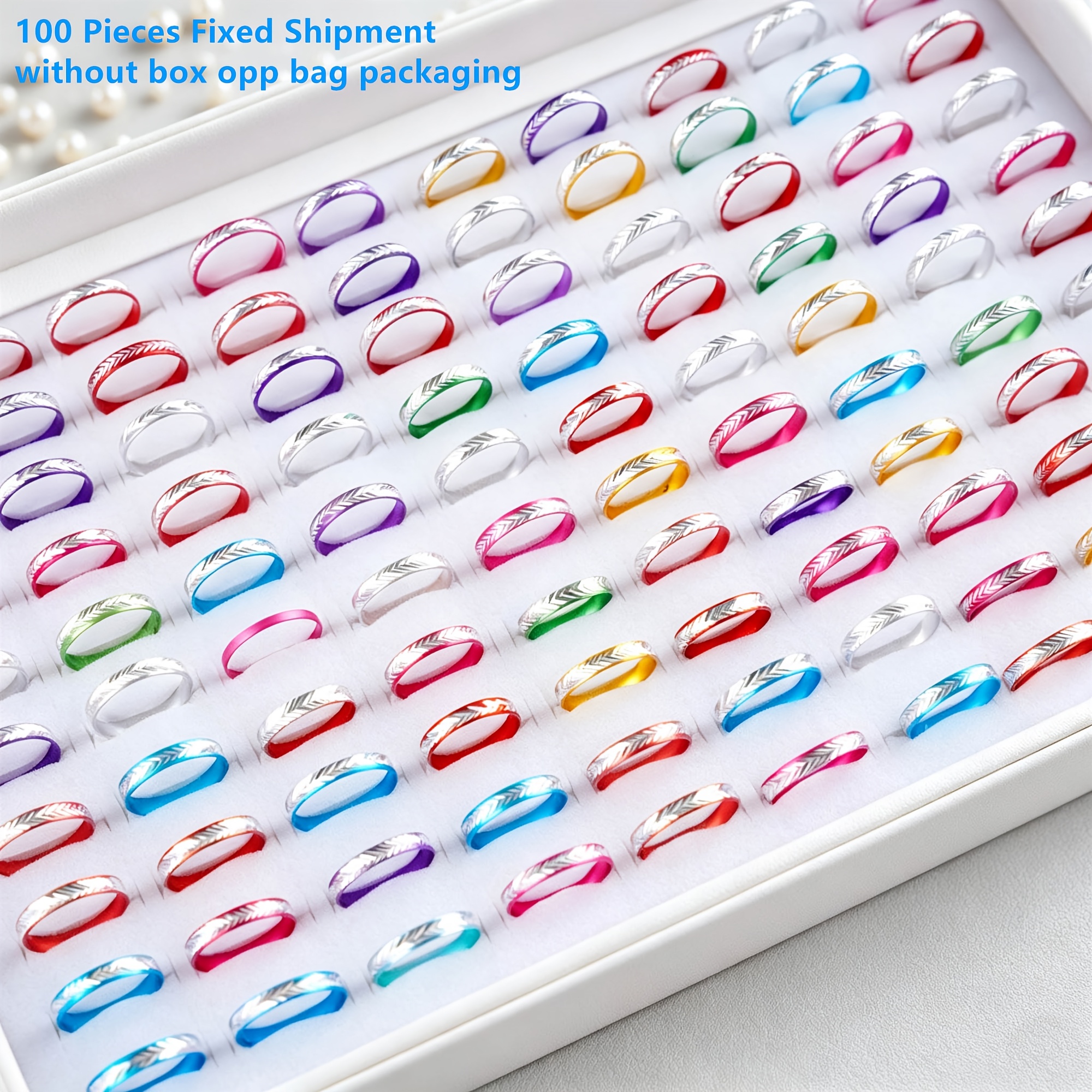 TEMU 100pcs Fashion, Colorful Cute Women's Rings, Retro Elegant Mixed Size Stackable Men's And Women's Rings Party, Daily Jewelry Accessories, Fixed