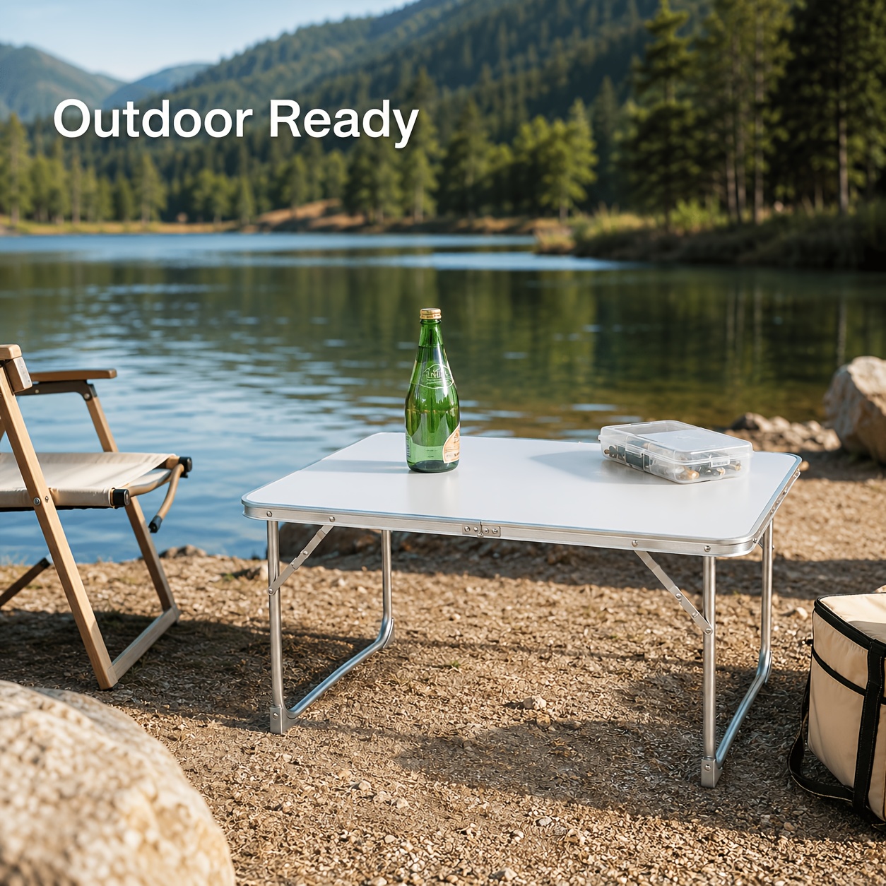 Height Adjustable Folding Picnic Table for Camping & Outdoor Use