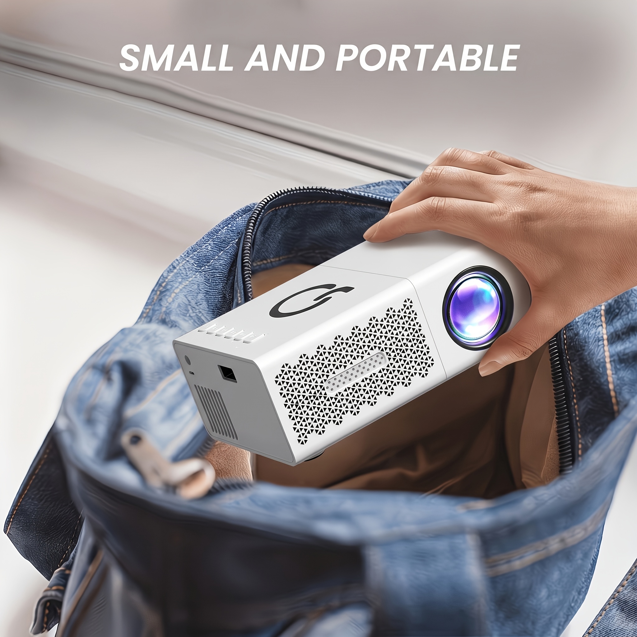 Image of Mini Led Projector, And Play, Smartphone Screen , Usb Connection, Built-in Stereoscopic Speaker, Portable Design, Perfect For , Dorm Rooms, And Weekend Entertainment. Supports 4k, Local 1080p