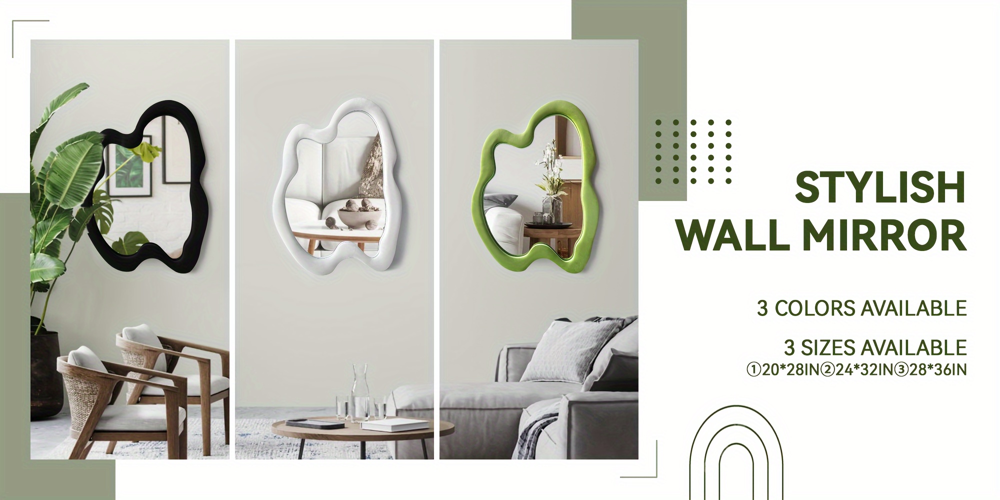 Modern Irregular Asymmetrical Flannel Wall Mirror 12 Modern Irregular Asymmetrical Wall Mirror