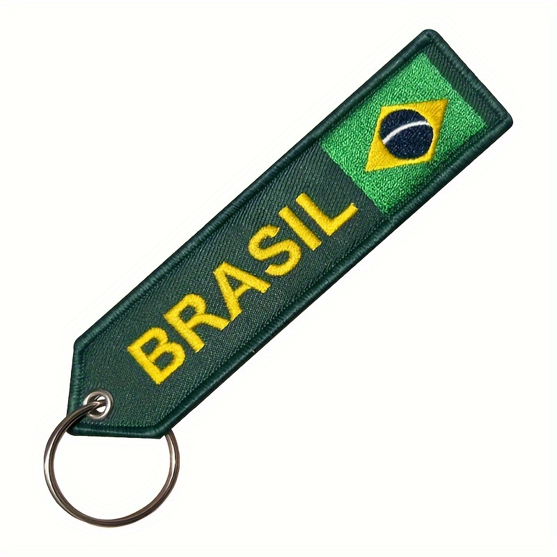 Keychains With Embroidered Arrow-shaped Tags Featuring Flag, Suitable For Cars, Trucks, And Backpacks