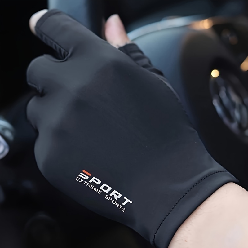 

1pair Men's Fingerless Gloves, Breathable Anti-slip Uv Protection Gloves, Suitable For Summer Outdoor Sports