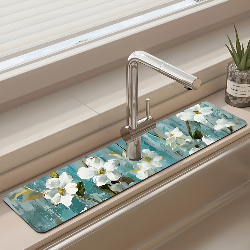 

Your Kitchen & Bathroom Faucets With This Mud Faucet Absorbent Mat!