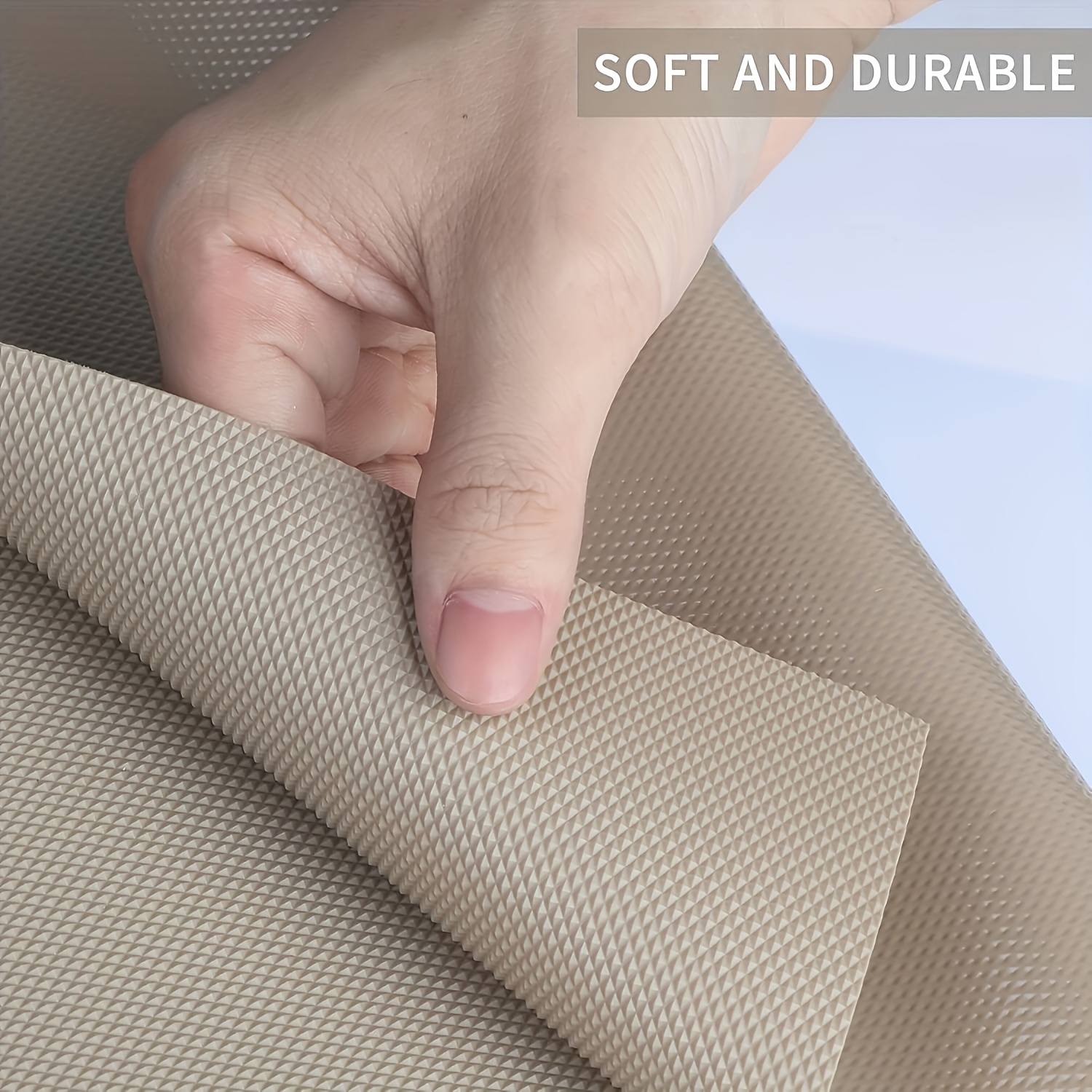 TEMU 1 Rollo, Revestimiento Impermeable para Refrigerador, Antideslizante, Lavable y Reutilizable, Material EVA, Caqui, Adecuado para Decoración de