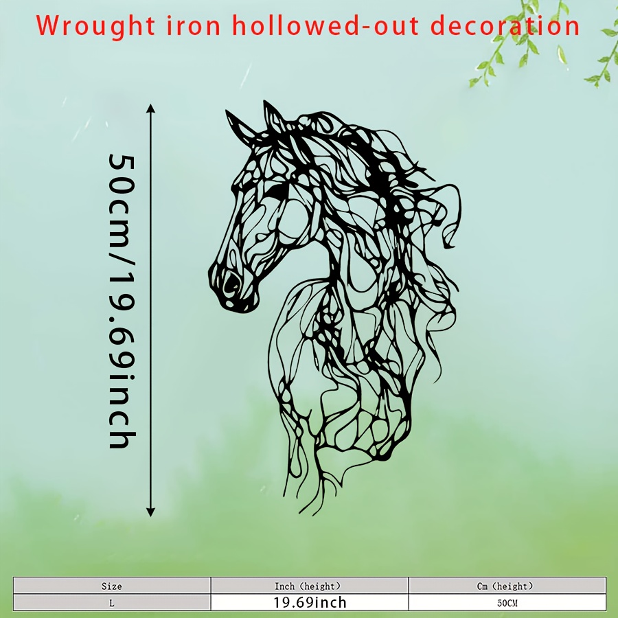 TEMU ["Nouveautés Populaires] Décoration de Pièce - Art Mural Abstraite de Cheval en Métal - Décoration Moderne en Fer Forgé pour Extérieur/Intérieur