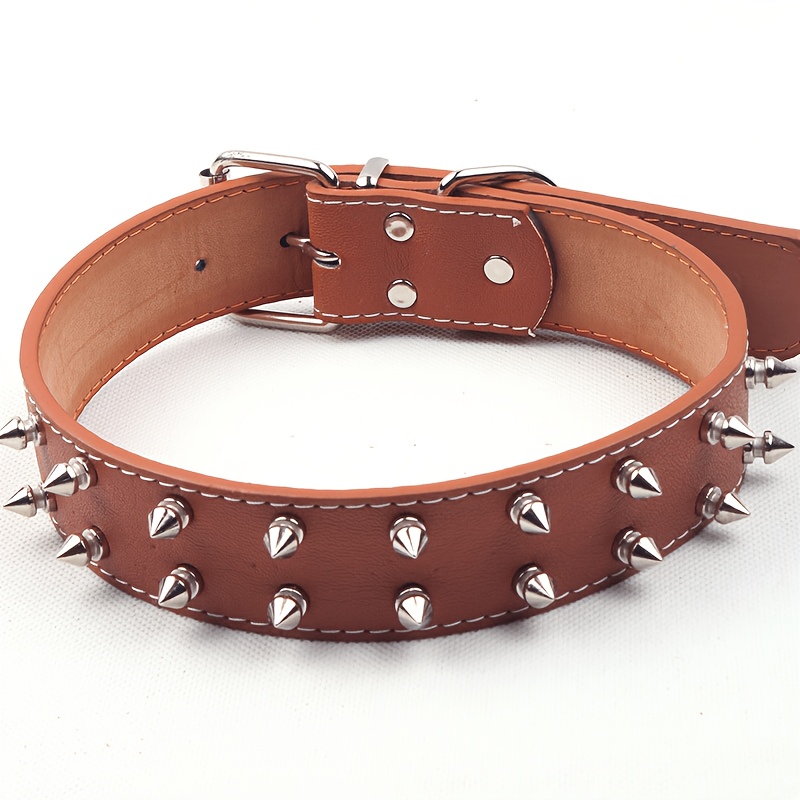TEMU Large & Medium Dog Collars Suitable For Large Breed Puppies & Dogs - Punk Style Collar With Willow Bark, Anti-bite, Anti-bullying Collar For