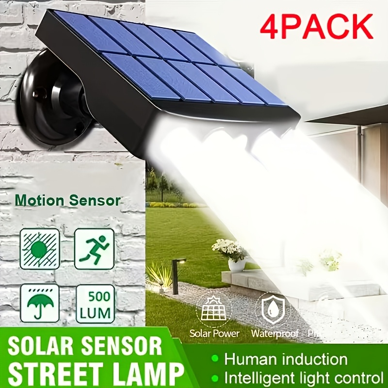 TEMU 8/4 Pack Commercial Solar Wall Lights Outdoor - Sensor, Ip65, 3 Working , Auto Dusk To Dawn For Courtyard, Camping, Garage, Porch, Deck &