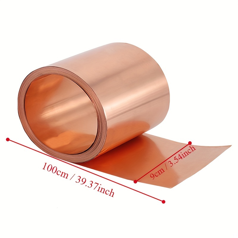 TEMU 1pc Copper Sheet With A Of 0.1 Thickness, Thin Copper Foil, Copper Tape, Purple Copper Strip, Copper Foil Paper, And Red Copper For Heat