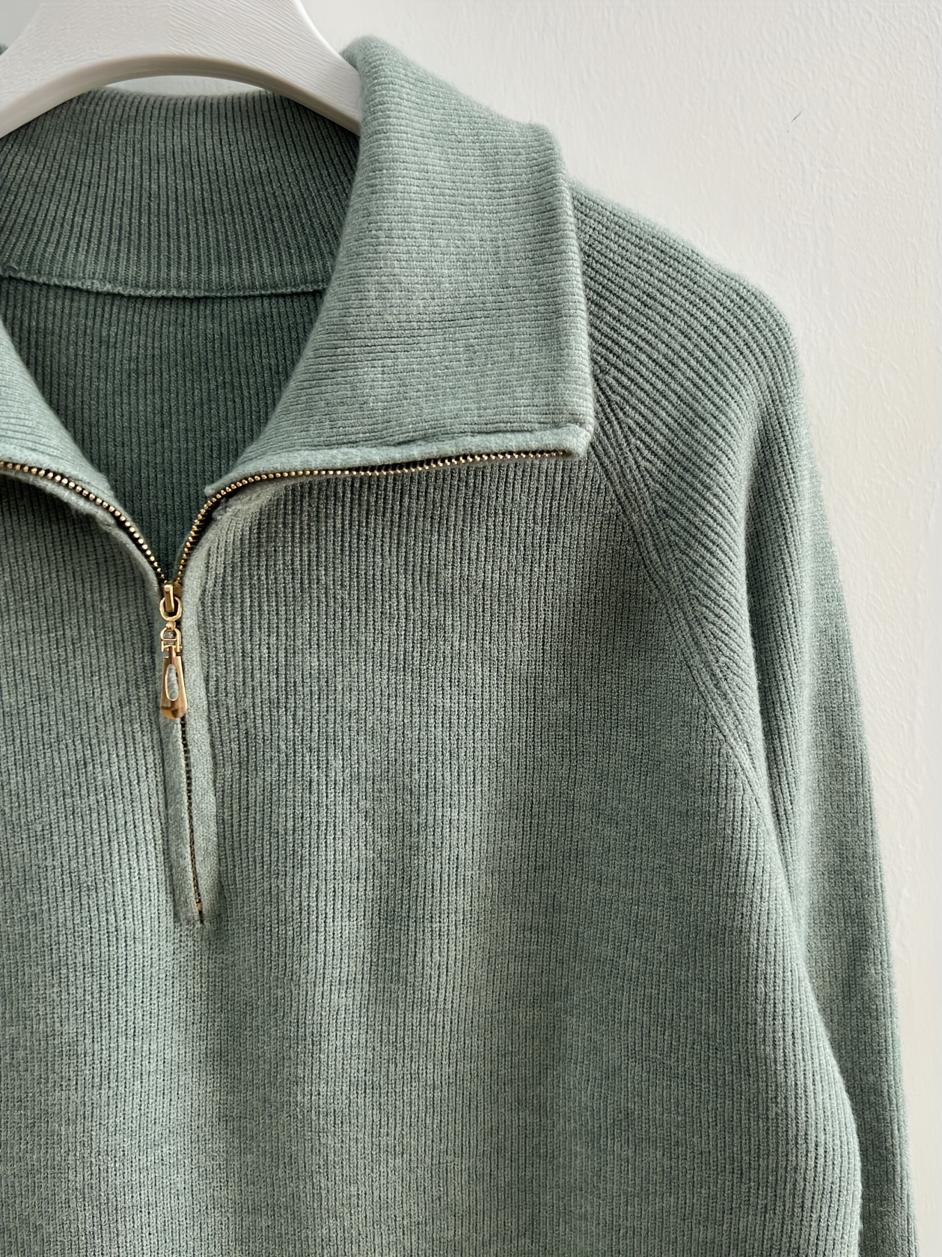 women's casual zip sweater high open collar long Temu Mauritius