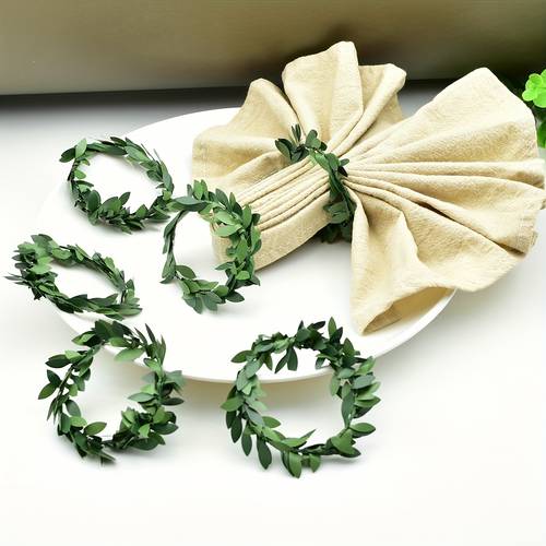 100/60/48/24/12/6pcs Wholesale Exquisite Table Decorations Simulation Plastic Rattan Napkin Ring