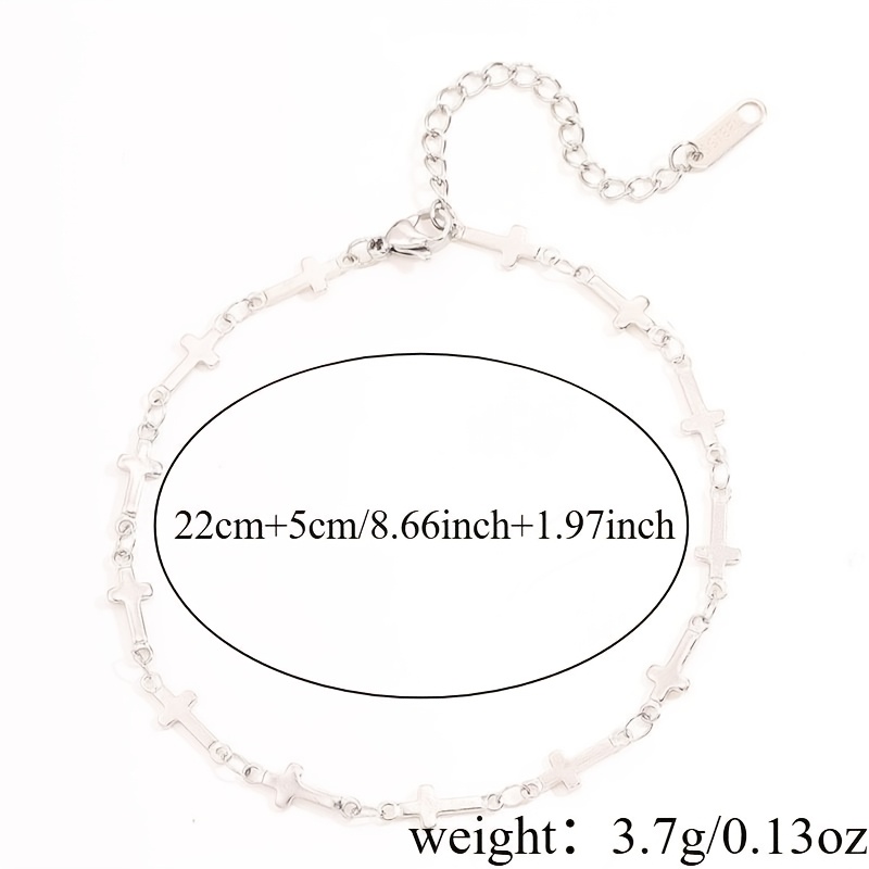 Enamel-decorated Four-leaf Clover Anklet with Stainless Steel Chain