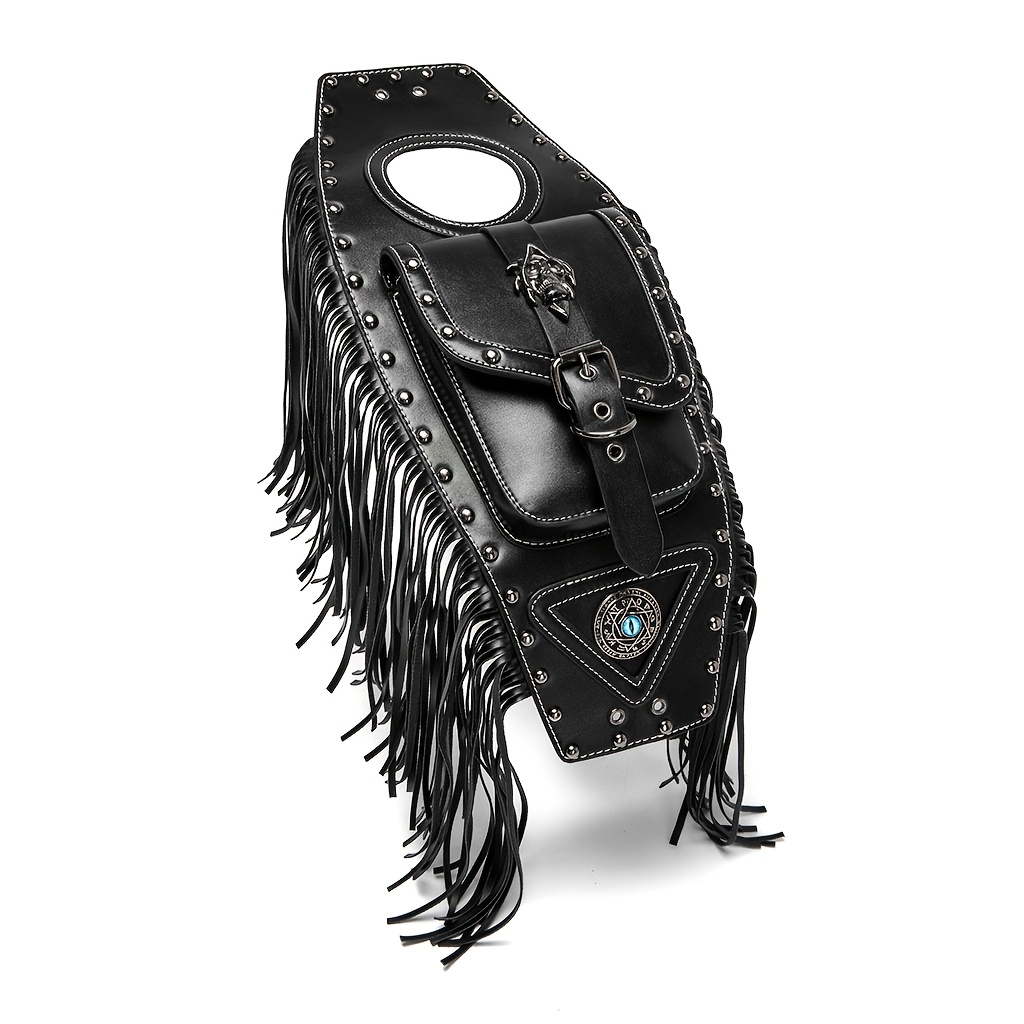 TEMU Borsa da Serbatoio per Moto, Stile Nappe, Materiale PU, con Cordoncino, Adatta a Modelli Multipli di Moto