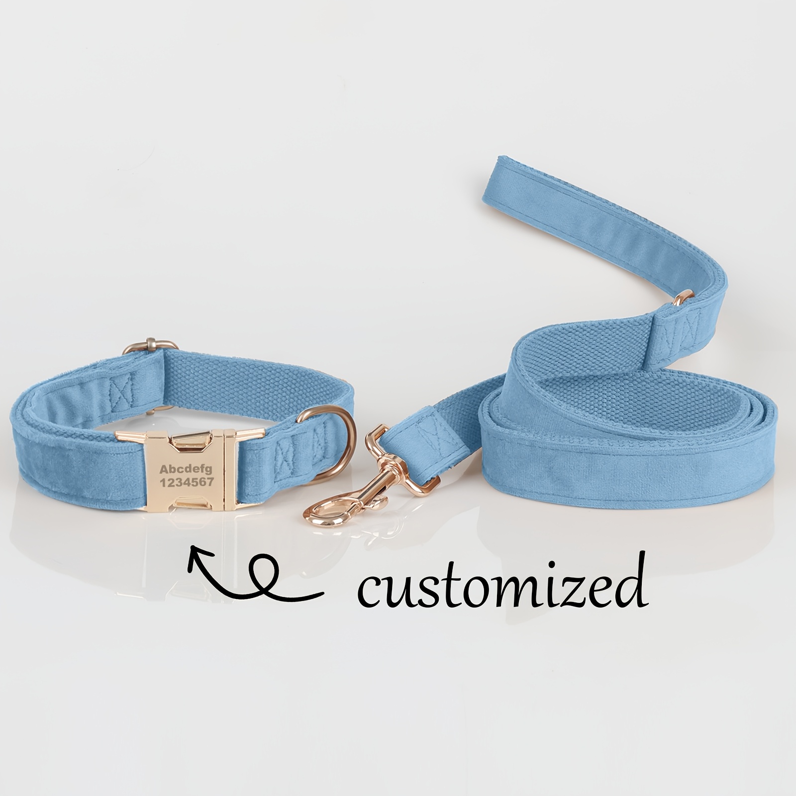 TEMU Personalized 2pcs Pet Collar And Leash Set, Customizable With Name And Owner's Phone Number, Ensures Your Dog's And Prevents Loss, Suitable For